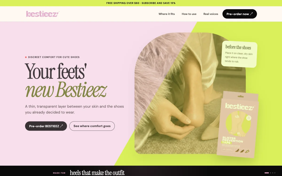 BESTIEEZ campaign-specific landing-page concept